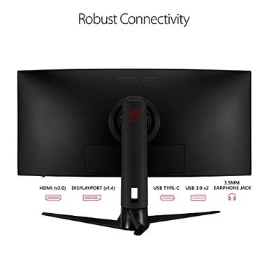 ASUS ROG Strix 34†Ultra-wide Gaming Monitor (XG349C) - UWQHD (3440 X 1440), 180Hz, 1ms, Extreme Low Motion Blur Sync, 135% SRGB, G-Sync Compatible, DisplayHDR 400, Eye Care, USB-C, DisplayPort, HDMI 9 ASUS ROG Strix 34†Ultra-wide Gaming Monitor (XG349C) - UWQHD (3440 X 1440), 180Hz, 1ms, Extreme Low Motion Blur Sync, 135% SRGB, G-Sync Compatible, DisplayHDR 400, Eye Care, USB-C, DisplayPort, HDMI - Image 7