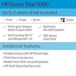 HP Smart Tank 5000 Wireless All-in-One Ink Tank Printer With Up To 2 Years Of Ink Included, Mobile Print, Scan, Copy, White, 17.11 X 14.23 X 6.19 23 HP Smart Tank 5000 Wireless All-in-One Ink Tank Printer With Up To 2 Years Of Ink Included, Mobile Print, Scan, Copy, White, 17.11 X 14.23 X 6.19 -Electronics 0d9da9f9 c55f 4ed4 9bdc b1a94a0ecf88
