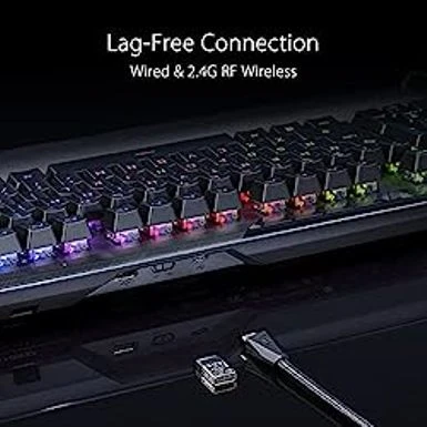 ASUS ROG Claymore II 100% / 80% TKL Wireless RGB Modular Gaming Keyboard, ROG RX Red Switches, PBT Doubleshot Keycaps, Detachable Numpad, Wrist Rest, Media Controls, USB Passthrough - Black PBT 6 ASUS ROG Claymore II 100% / 80% TKL Wireless RGB Modular Gaming Keyboard, ROG RX Red Switches, PBT Doubleshot Keycaps, Detachable Numpad, Wrist Rest, Media Controls, USB Passthrough - Black PBT - Image 4