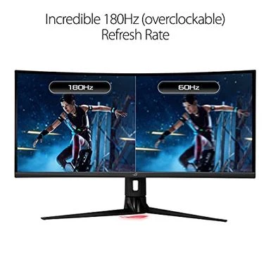ASUS ROG Strix 34†Ultra-wide Gaming Monitor (XG349C) - UWQHD (3440 X 1440), 180Hz, 1ms, Extreme Low Motion Blur Sync, 135% SRGB, G-Sync Compatible, DisplayHDR 400, Eye Care, USB-C, DisplayPort, HDMI 6 ASUS ROG Strix 34†Ultra-wide Gaming Monitor (XG349C) - UWQHD (3440 X 1440), 180Hz, 1ms, Extreme Low Motion Blur Sync, 135% SRGB, G-Sync Compatible, DisplayHDR 400, Eye Care, USB-C, DisplayPort, HDMI - Image 4