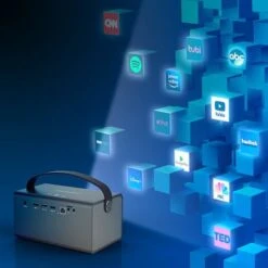 Rexing - PV7 Pro Smart DLP Projector 600ANSI With 3D Projection, Wi-Fi, Bluetooth - Gray -Electronics 2daa5b99 82b2 5ebb 8225 49bf2da02fb8