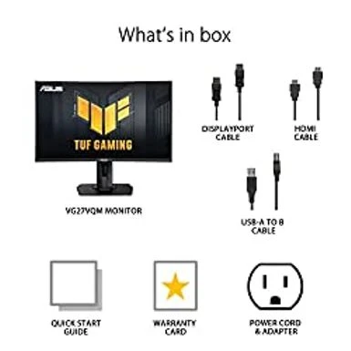 ASUS 27 1080P TUF Gaming Curved HDR Monitor (VG27VQM) - Full HD, 240Hz, 1ms, Extreme Low Motion Blur, Adaptive-Sync, Freesync Premium, Speakers, Eye Care, HDMI, DisplayPort, USB, Height Adjustable 10 ASUS 27 1080P TUF Gaming Curved HDR Monitor (VG27VQM) - Full HD, 240Hz, 1ms, Extreme Low Motion Blur, Adaptive-Sync, Freesync Premium, Speakers, Eye Care, HDMI, DisplayPort, USB, Height Adjustable - Image 8