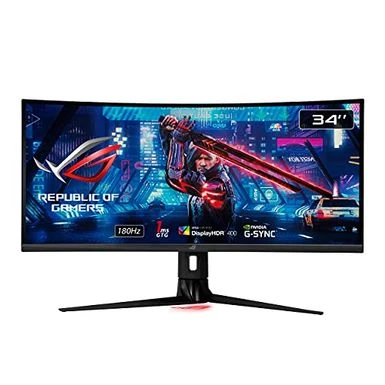 ASUS ROG Strix 34†Ultra-wide Gaming Monitor (XG349C) - UWQHD (3440 X 1440), 180Hz, 1ms, Extreme Low Motion Blur Sync, 135% SRGB, G-Sync Compatible, DisplayHDR 400, Eye Care, USB-C, DisplayPort, HDMI 4 ASUS ROG Strix 34†Ultra-wide Gaming Monitor (XG349C) - UWQHD (3440 X 1440), 180Hz, 1ms, Extreme Low Motion Blur Sync, 135% SRGB, G-Sync Compatible, DisplayHDR 400, Eye Care, USB-C, DisplayPort, HDMI - Image 2