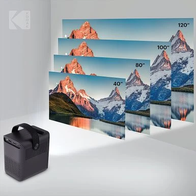 Kodak - FLIK HD9 Smart Projector, 1080p Portable Movie Projector With Android TV, Wi-Fi, Bluetooth & Built-In Speakers - Black 9 Kodak - FLIK HD9 Smart Projector, 1080p Portable Movie Projector With Android TV, Wi-Fi, Bluetooth & Built-In Speakers - Black - Image 7