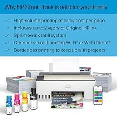 HP Smart Tank 5000 Wireless All-in-One Ink Tank Printer With Up To 2 Years Of Ink Included, Mobile Print, Scan, Copy, White, 17.11 X 14.23 X 6.19 6 HP Smart Tank 5000 Wireless All-in-One Ink Tank Printer With Up To 2 Years Of Ink Included, Mobile Print, Scan, Copy, White, 17.11 X 14.23 X 6.19 - Image 4
