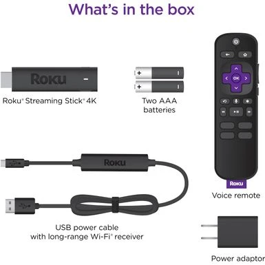 Roku Streaming Stick 4K | Streaming Device With Voice Remote And Long-Range Wi-Fi - Black 6 Roku Streaming Stick 4K | Streaming Device With Voice Remote And Long-Range Wi-Fi - Black - Image 4