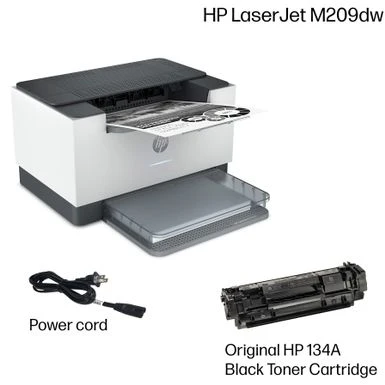 HP - LaserJet M209dw Wireless Black-and-White Laser Printer - White & Slate 8 HP - LaserJet M209dw Wireless Black-and-White Laser Printer - White & Slate - Image 6