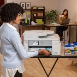 Brother - MFC-J5855DW INKvestment Tank All-in-One Inkjet Printer With Up To 1-Year Of Ink In-box - White/Gray -Electronics 4e923e4c 4aee 59b8 b280 c935bd63275b