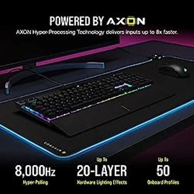 Corsair K70 RGB PRO Mechanical Gaming Keyboard - Cherry MX Brown Keyswitches - 8,000Hz Hyper-Polling - Durable PBT Double-Shot Keycaps - Magnetic Soft-Touch Palm Rest - Black (QWERTY - NA Layout) 6 Corsair K70 RGB PRO Mechanical Gaming Keyboard - Cherry MX Brown Keyswitches - 8,000Hz Hyper-Polling - Durable PBT Double-Shot Keycaps - Magnetic Soft-Touch Palm Rest - Black (QWERTY - NA Layout) - Image 4