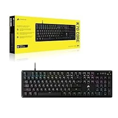 Corsair K70 CORE RGB Mechanical Gaming Keyboard - Pre-Lubricated MLX Red Linear Keyswitches - Sound Dampening - Media Control Dial - ICUE Compatible - QWERTY NA Layout - Black 8 Corsair K70 CORE RGB Mechanical Gaming Keyboard - Pre-Lubricated MLX Red Linear Keyswitches - Sound Dampening - Media Control Dial - ICUE Compatible - QWERTY NA Layout - Black - Image 6