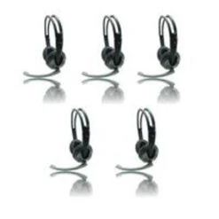 IMicro 5 Pack SP-IMME282 Wired USB Headphones With Microphone And Volume Control