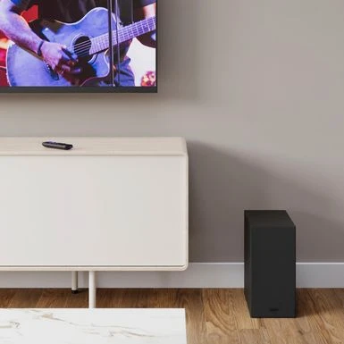 5.25" Wireless Bass Subwoofer For Roku Streambar, Roku Streambar Pro, And Roku TV With Roku Wireless Speakers - Black 5 5.25" Wireless Bass Subwoofer For Roku Streambar, Roku Streambar Pro, And Roku TV With Roku Wireless Speakers - Black - Image 3