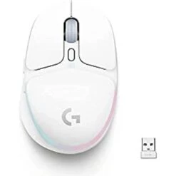 Logitech G705 Wireless Gaming Mouse, Customizable LIGHTSYNC RGB Lighting, Lightspeed Wireless, Bluetooth Connectivity, Lightweight, PC/Mac/Laptop - White Mist