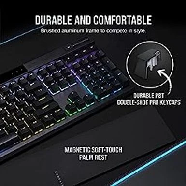 Corsair K70 RGB PRO Mechanical Gaming Keyboard - Cherry MX Brown Keyswitches - 8,000Hz Hyper-Polling - Durable PBT Double-Shot Keycaps - Magnetic Soft-Touch Palm Rest - Black (QWERTY - NA Layout) 5 Corsair K70 RGB PRO Mechanical Gaming Keyboard - Cherry MX Brown Keyswitches - 8,000Hz Hyper-Polling - Durable PBT Double-Shot Keycaps - Magnetic Soft-Touch Palm Rest - Black (QWERTY - NA Layout) - Image 3