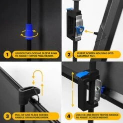 Kodak - 60 In. Portable Projector Screen, Adjustable Projection Screen With Tripod Stand & Carry Bag - White -Electronics a401c0e7 f380 5311 8fd1 3726dc82602a