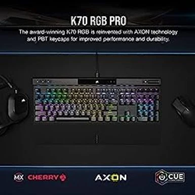 Corsair K70 RGB PRO Mechanical Gaming Keyboard - Cherry MX Brown Keyswitches - 8,000Hz Hyper-Polling - Durable PBT Double-Shot Keycaps - Magnetic Soft-Touch Palm Rest - Black (QWERTY - NA Layout) 4 Corsair K70 RGB PRO Mechanical Gaming Keyboard - Cherry MX Brown Keyswitches - 8,000Hz Hyper-Polling - Durable PBT Double-Shot Keycaps - Magnetic Soft-Touch Palm Rest - Black (QWERTY - NA Layout) - Image 2