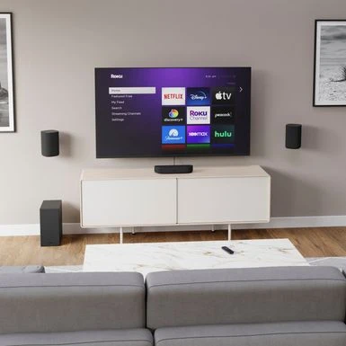 5.25" Wireless Bass Subwoofer For Roku Streambar, Roku Streambar Pro, And Roku TV With Roku Wireless Speakers - Black 7 5.25" Wireless Bass Subwoofer For Roku Streambar, Roku Streambar Pro, And Roku TV With Roku Wireless Speakers - Black - Image 5