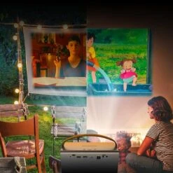 Rexing - PV7 Pro Smart DLP Projector 600ANSI With 3D Projection, Wi-Fi, Bluetooth - Gray -Electronics bc9b9328 a81f 57ab 8ec4 d9519fb88485