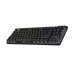 Logitech G PRO X TKL Lightspeed Wireless Gaming Keyboard, Ultra-Portable Tenkeyless Design, LIGHTSYNC RGB, PBT Keycaps, Clicky Switches (GX Blue),Black
