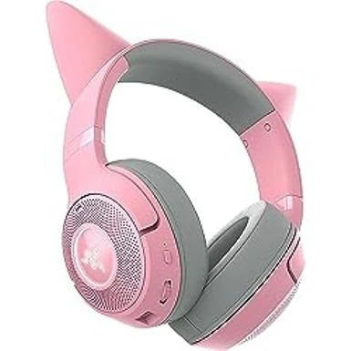 Razer Kraken Kitty V2 BT Wireless RGB Headset: Chroma RGB Kitty Ears & Earcups - Bluetooth 5.2-40 Mm Drivers - Noise-Cancelling Mics - Lightweight - 40 Hr Battery W/Type C Charging - Quartz Pink 11 Razer Kraken Kitty V2 BT Wireless RGB Headset: Chroma RGB Kitty Ears & Earcups - Bluetooth 5.2-40 Mm Drivers - Noise-Cancelling Mics - Lightweight - 40 Hr Battery W/Type C Charging - Quartz Pink - Image 9