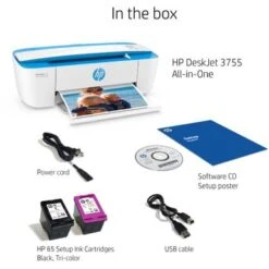 HP - DeskJet 3755 Wireless All-in-One Instant Ink Ready Inkjet Printer - Blue -Electronics d7197dad a769 50d3 9dbc 46300613fc07