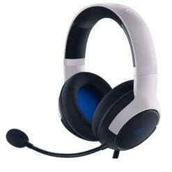 Razer Kaira X Wired Headset - PlayStation 5, PC, Mac & Mobile Devices: Triforce 50mm Drivers - HyperClear Cardioid Mic - Flowknit Memory Foam Ear Cushions - On-Headset Controls - White/Black
