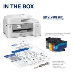 Brother - MFC-J5855DW INKvestment Tank All-in-One Inkjet Printer With Up To 1-Year Of Ink In-box - White/Gray -Electronics e9f67ba8 1a37 5a4b 80f4 9adce15fb27b