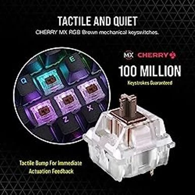 Corsair K70 RGB PRO Mechanical Gaming Keyboard - Cherry MX Brown Keyswitches - 8,000Hz Hyper-Polling - Durable PBT Double-Shot Keycaps - Magnetic Soft-Touch Palm Rest - Black (QWERTY - NA Layout) 8 Corsair K70 RGB PRO Mechanical Gaming Keyboard - Cherry MX Brown Keyswitches - 8,000Hz Hyper-Polling - Durable PBT Double-Shot Keycaps - Magnetic Soft-Touch Palm Rest - Black (QWERTY - NA Layout) - Image 6